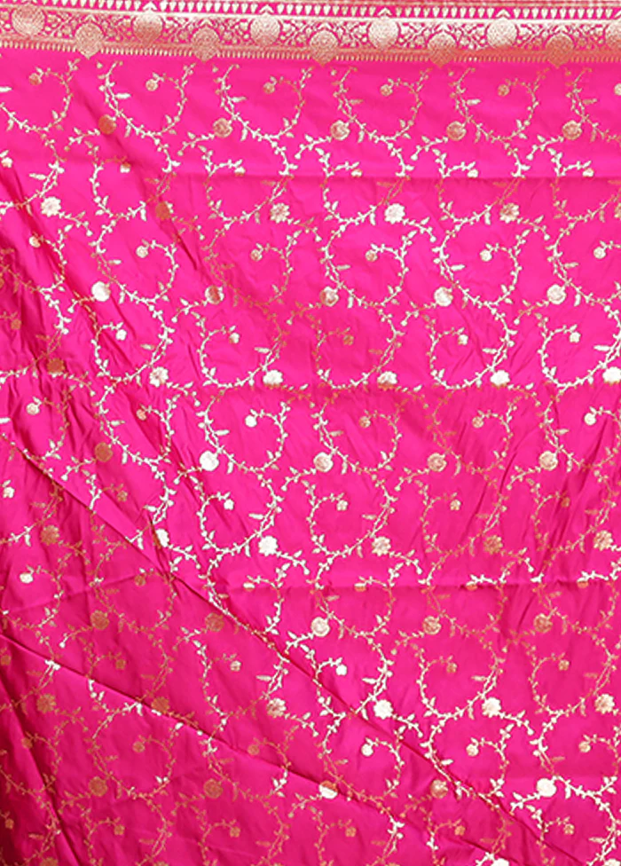 Blue Banarasi Silk Saree With Blouse Piece - Image 5