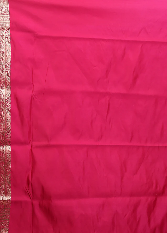 Blue Banarasi Silk Saree With Blouse Piece - Image 5
