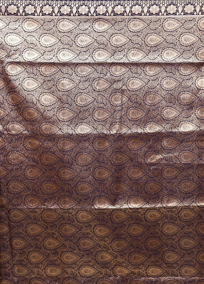 Blue Banarasi Silk Saree With Blouse Piece - Image 5