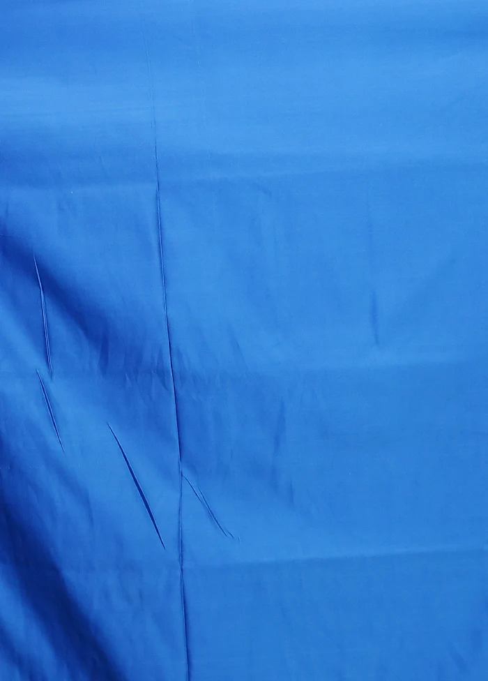Blue Banarasi Silk Saree With Blouse Piece - Image 5