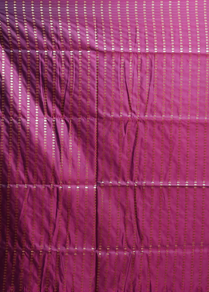 Blue Banarasi Silk Saree With Blouse Piece - Image 5