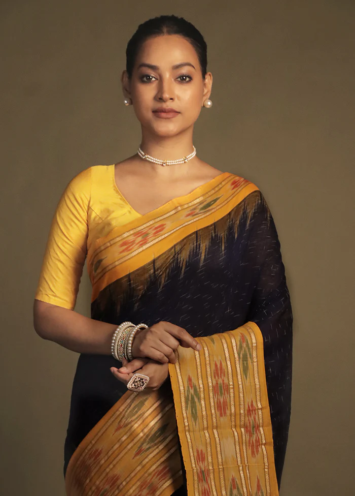 Black Bomkai Silk Saree Without Blouse Piece - Image 2