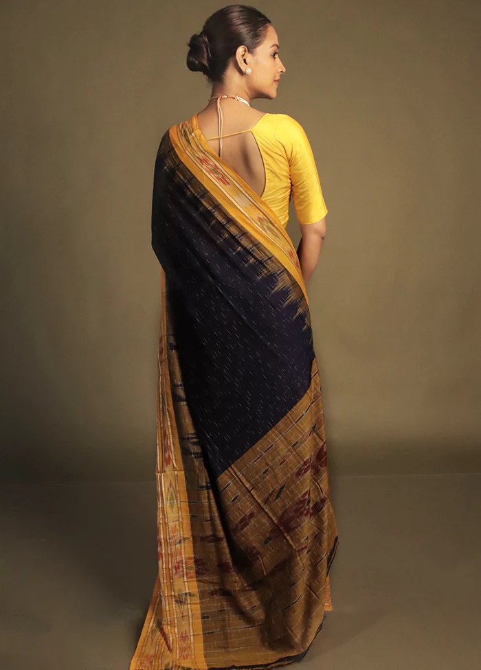 Black Bomkai Silk Saree Without Blouse Piece - Image 3