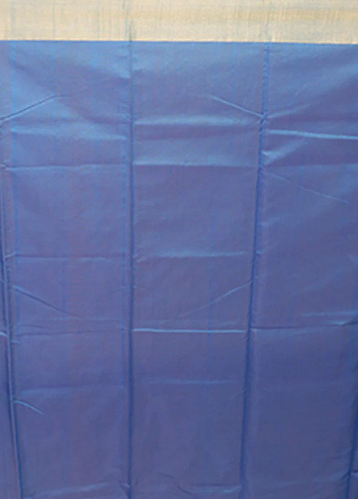 Blue Chanderi Silk Saree With Blouse Piece - Image 5