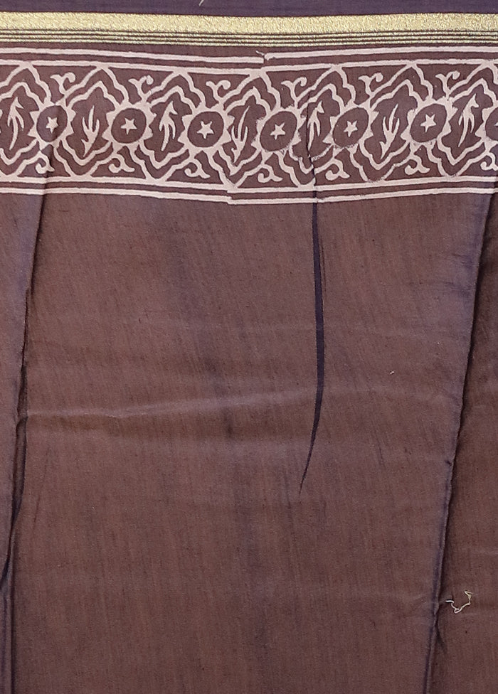 Blue Chanderi Silk Saree With Blouse Piece - Image 5