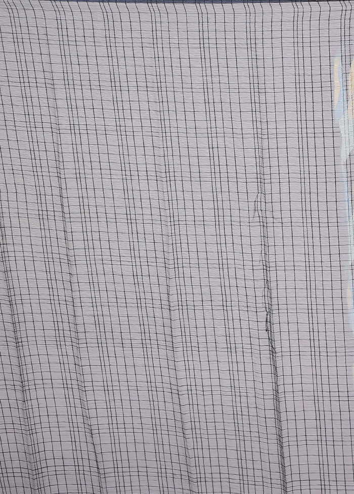 Blue Chiffon Silk Saree With Blouse Piece - Image 5