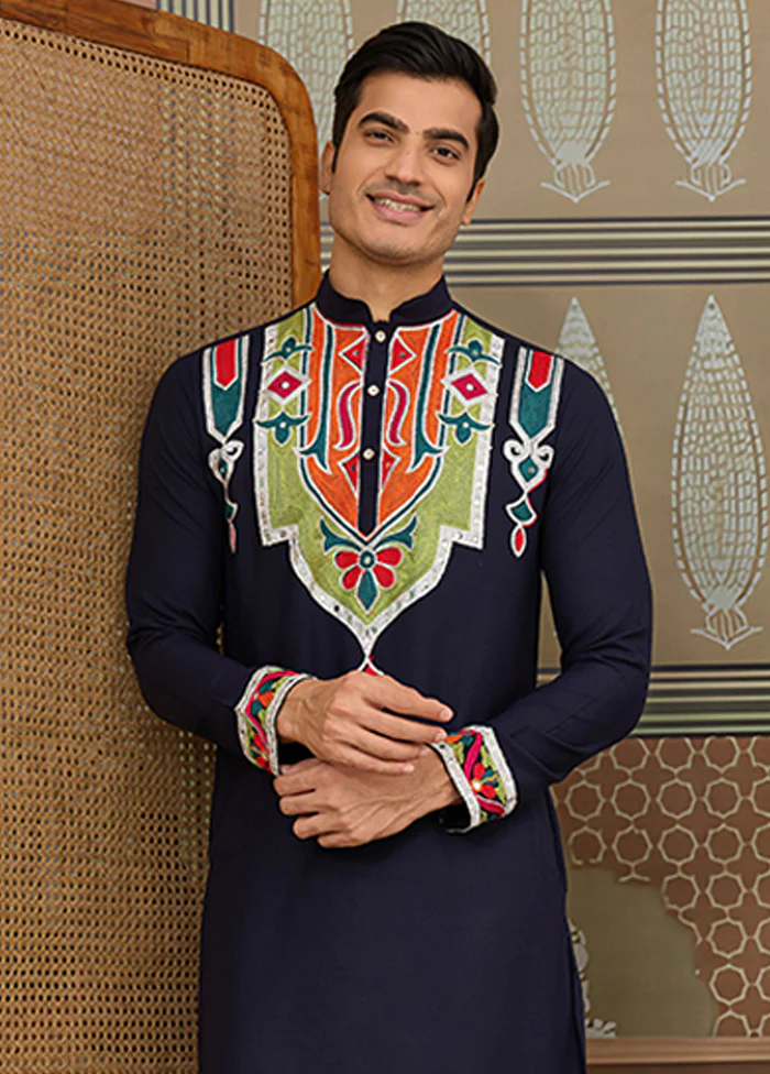 Blue Cotton Kurta - Image 2
