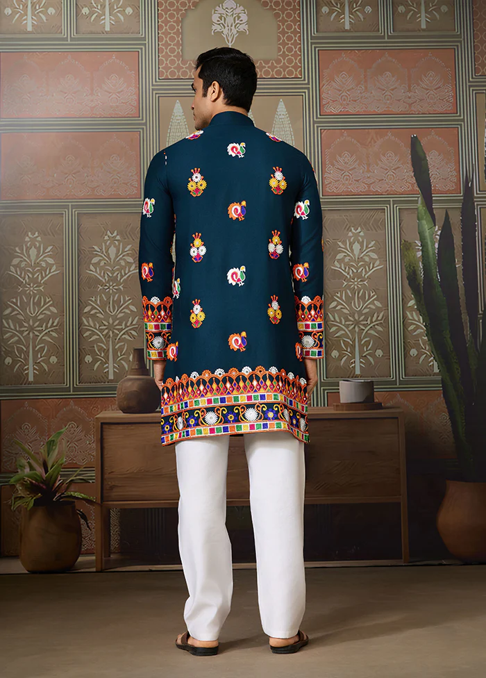 Blue Cotton Kurta - Image 3