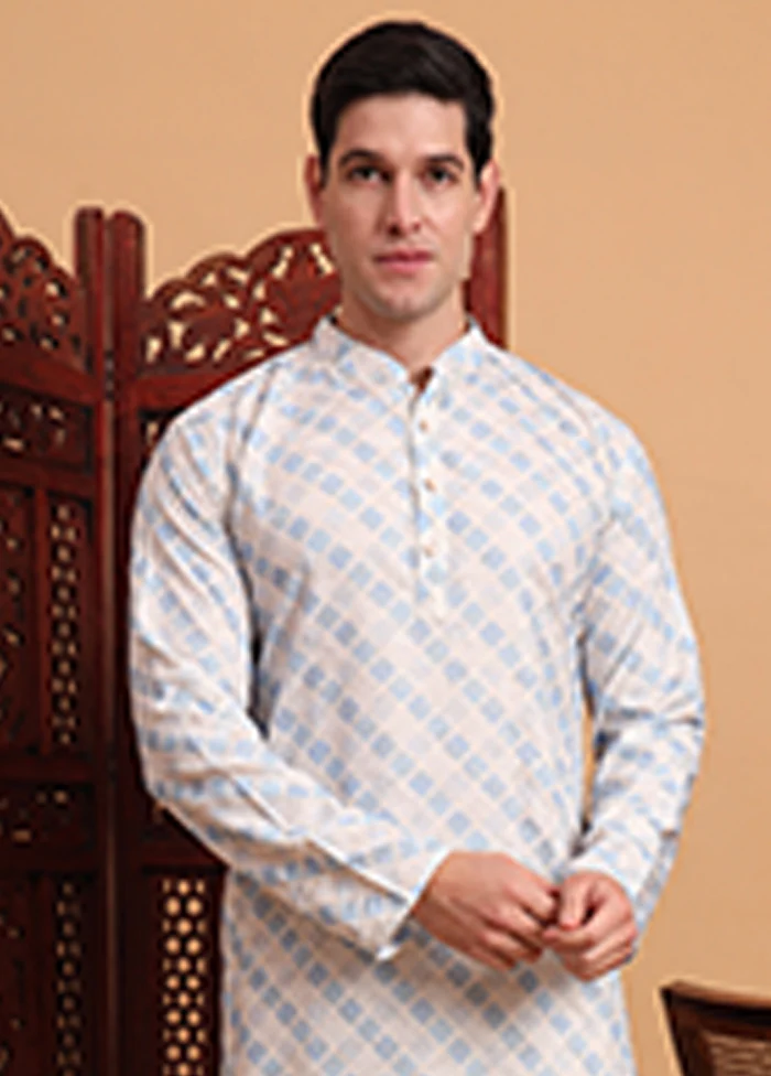 Blue Cotton Kurta - Image 2