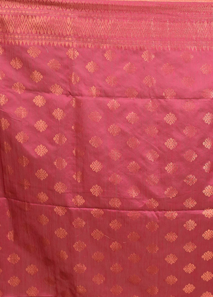 Blue Cotton Saree With Blouse Piece - Image 5