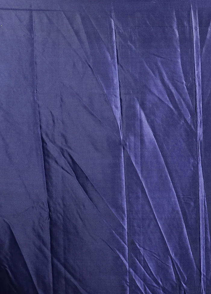Blue Dupion Silk Saree With Blouse Piece - Image 5