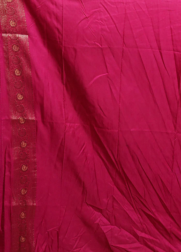 Blue Dupion Silk Saree With Blouse Piece - Image 5