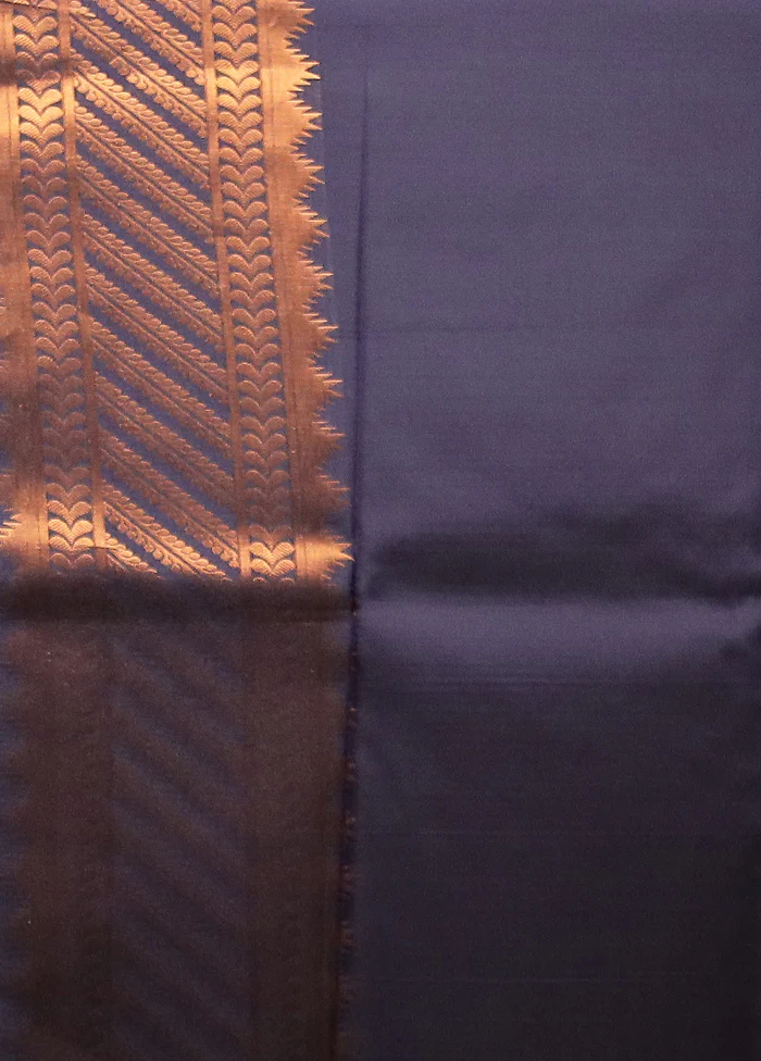 Purple Dupion Silk Saree With Blouse Piece - Image 5