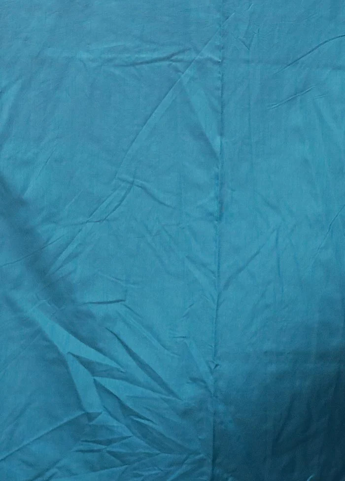 Blue Dupion Silk Saree With Blouse Piece - Image 5