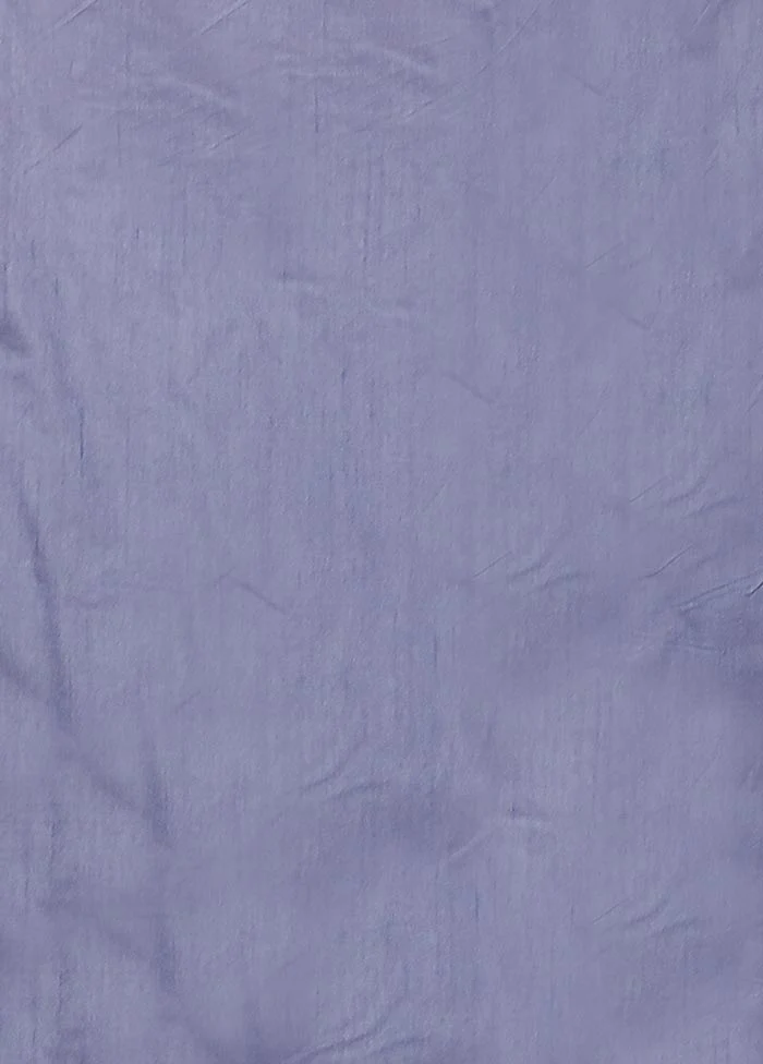 Blue Dupion Silk Saree With Blouse Piece - Image 5