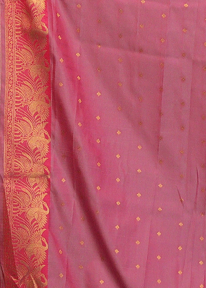 Blue Dupion Silk Saree With Blouse Piece - Image 5