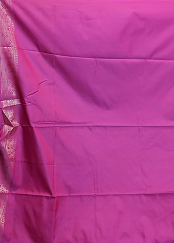 Blue Dupion Silk Saree With Blouse Piece - Image 5