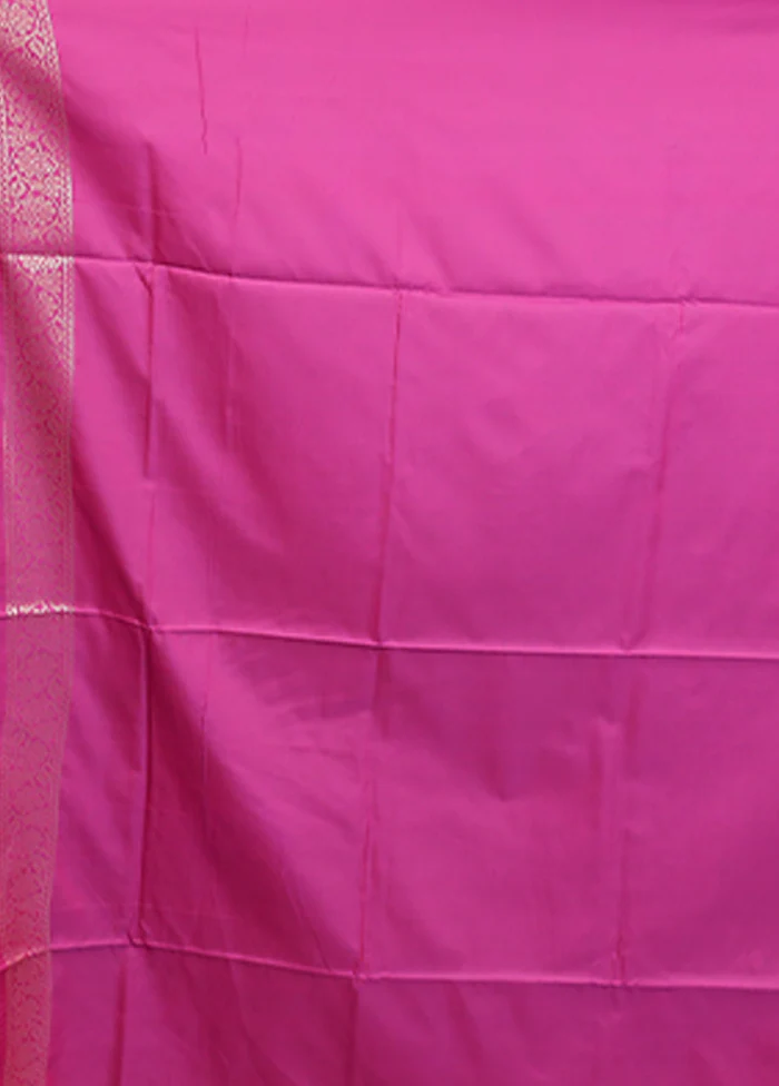 Blue Dupion Silk Saree With Blouse Piece - Image 5