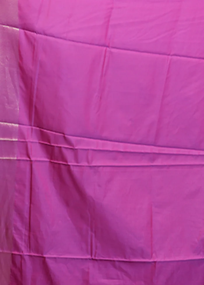 Blue Dupion Silk Saree With Blouse Piece - Image 5