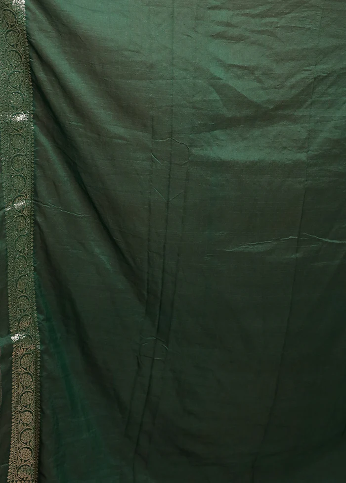 Blue Dupion Silk Saree With Blouse Piece - Image 5