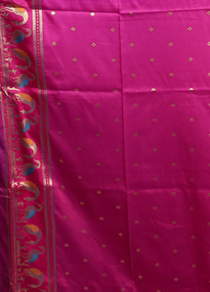 Blue Dupion Silk Saree With Blouse Piece - Image 5