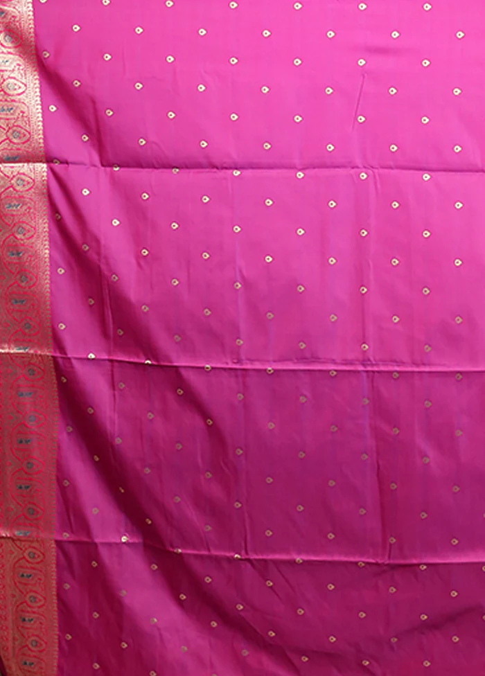 Blue Dupion Silk Saree With Blouse Piece - Image 5