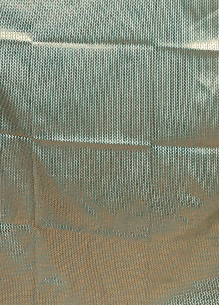 Blue Dupion Silk Saree With Blouse Piece - Image 5