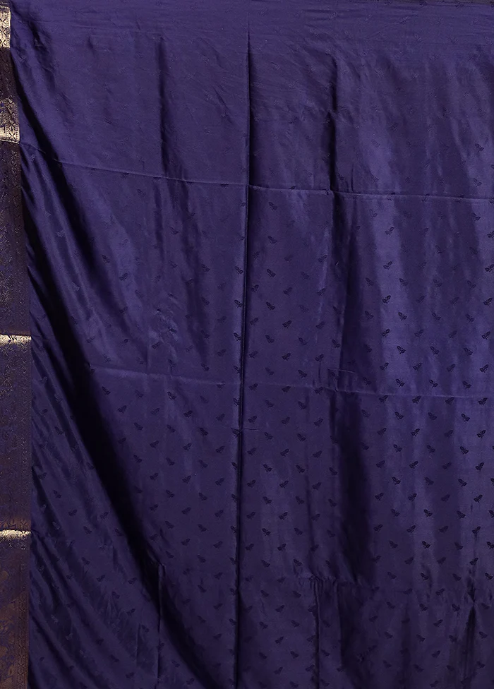 Purple Dupion Silk Saree With Blouse Piece - Image 5