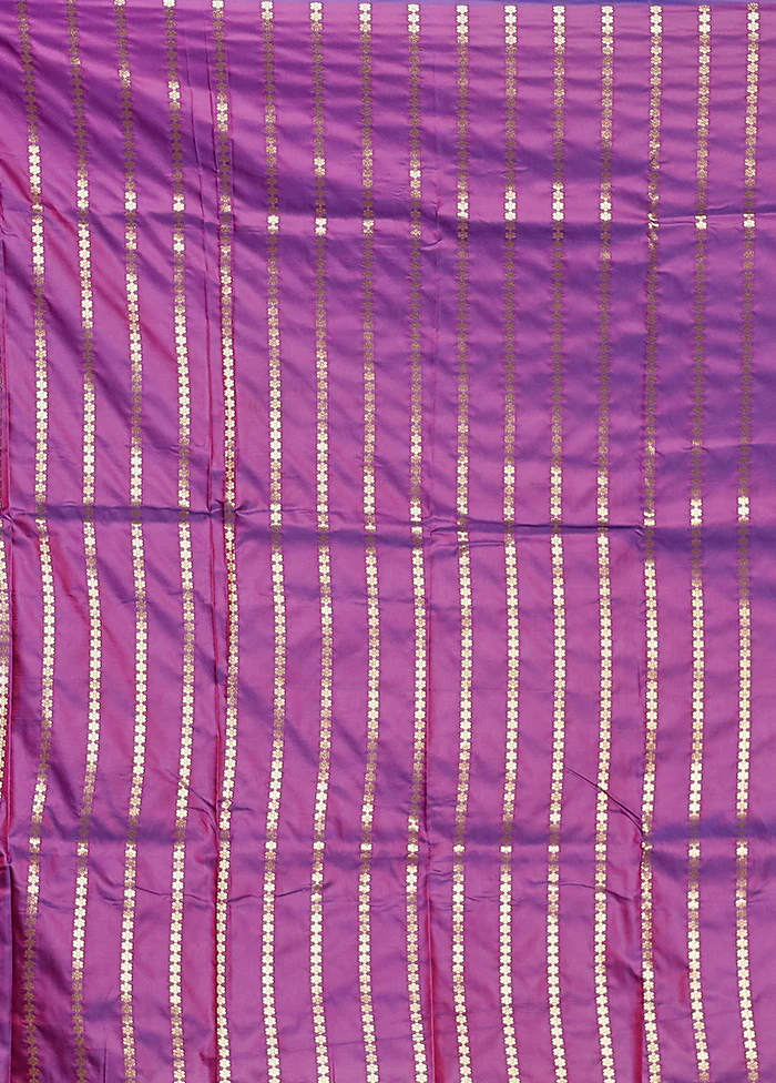 Blue Dupion Silk Saree With Blouse Piece - Image 5