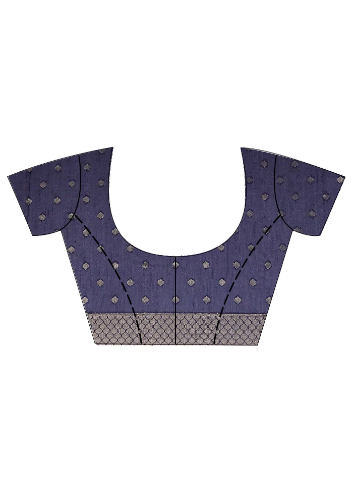 Blue Georgette Saree With Blouse Piece - Image 6
