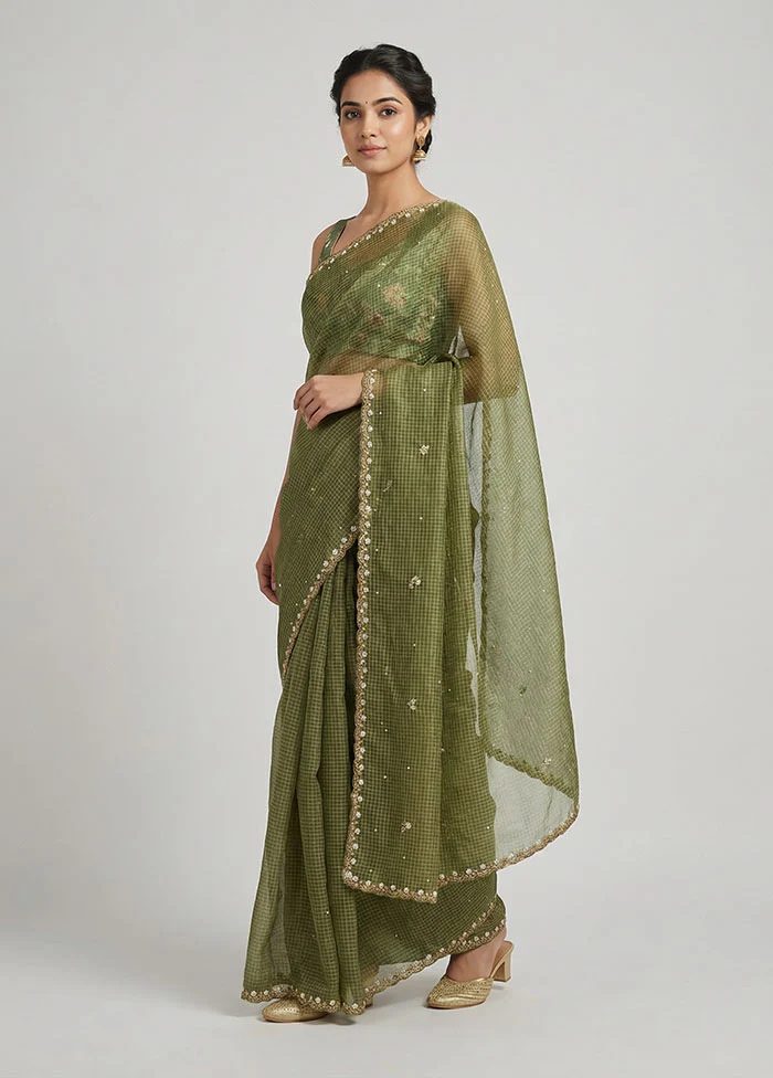 Blue Georgette Saree With Blouse Piece