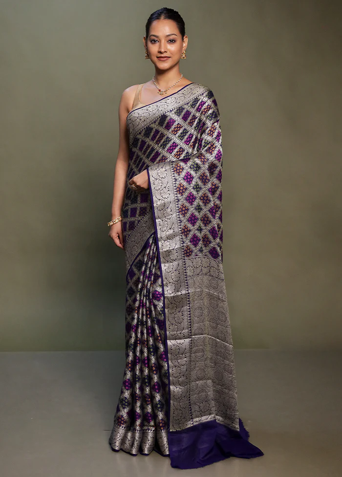 Blue Georgette Saree With Blouse Piece - Image 2
