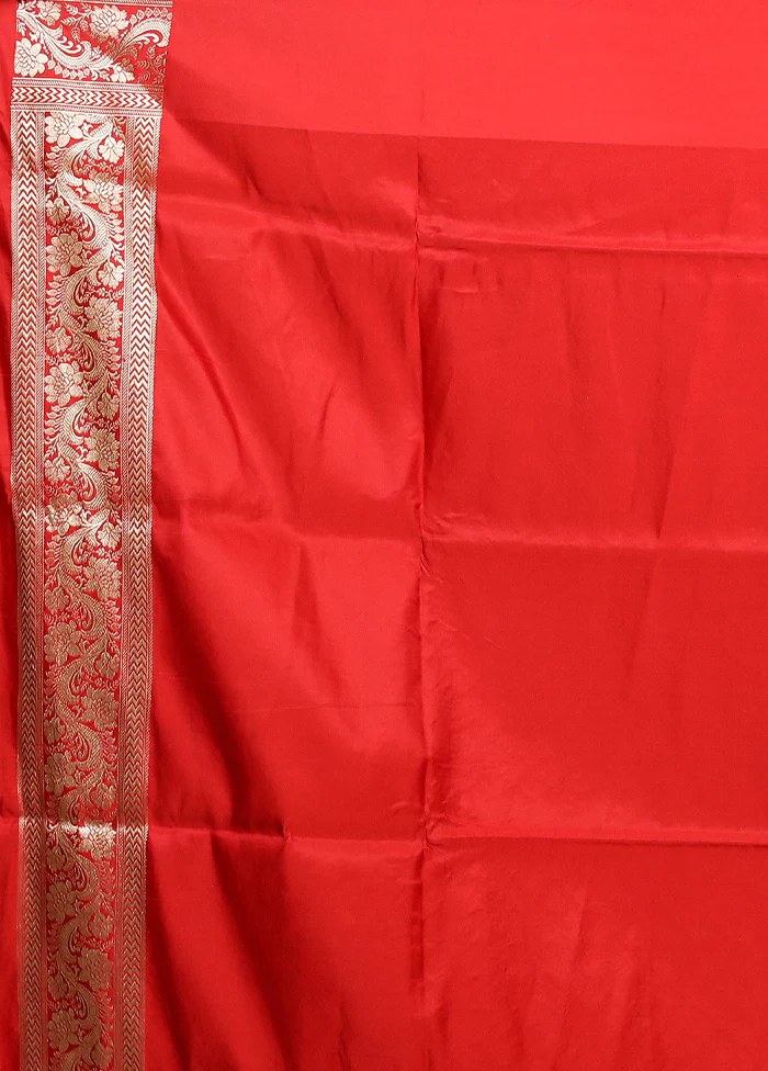 Blue Handloom Banarasi Pure Silk Saree With Blouse Piece - Image 5