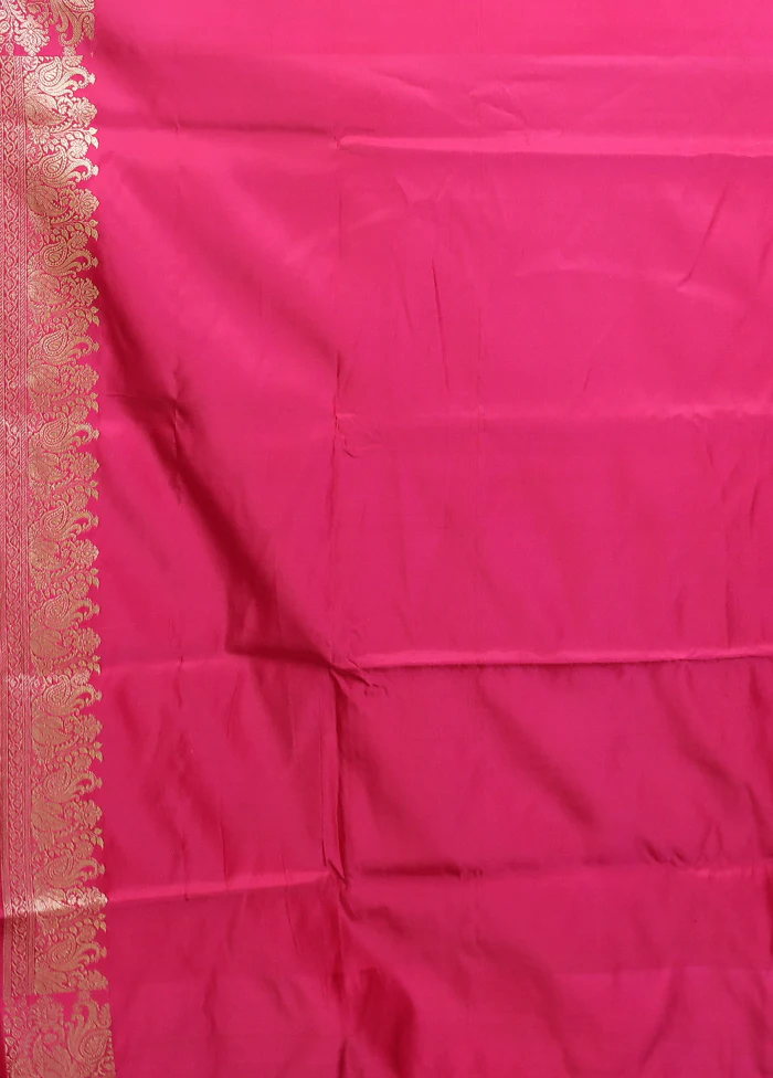 Blue Handloom Banarasi Pure Silk Saree With Blouse Piece - Image 5