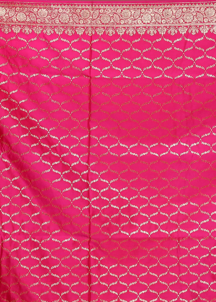 Blue Handloom Banarasi Pure Silk Saree With Blouse Piece - Image 5