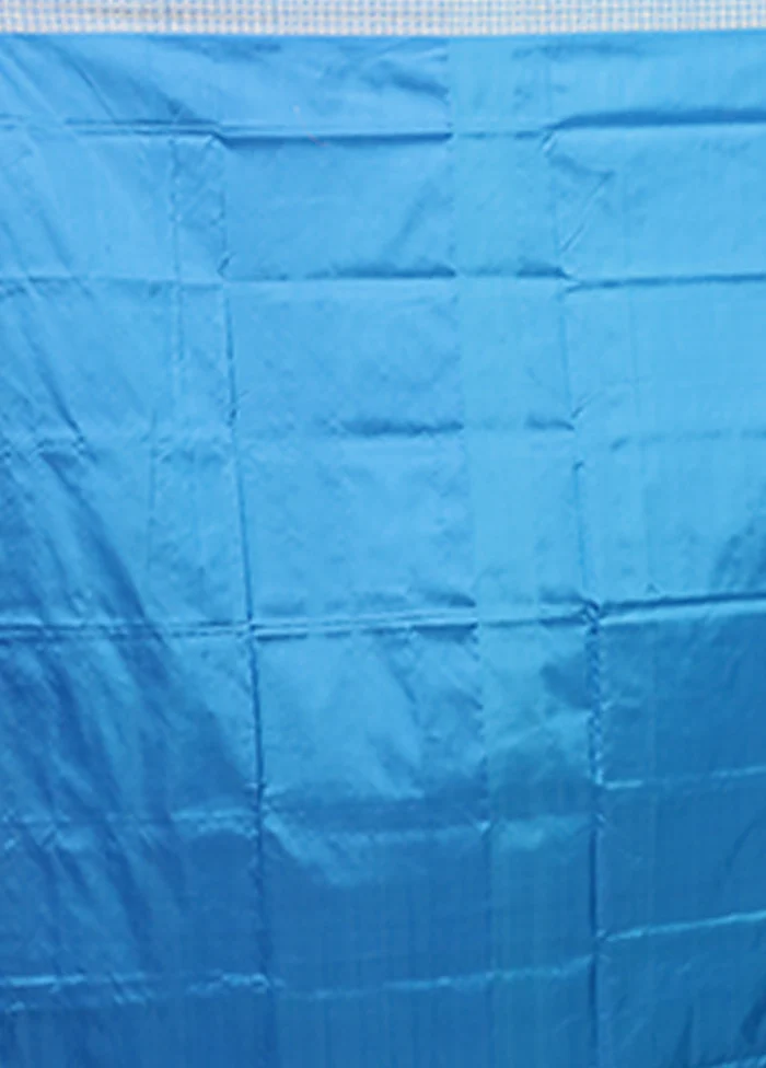 Blue Handloom Bomkai Pure Silk Saree With Blouse Piece - Image 5
