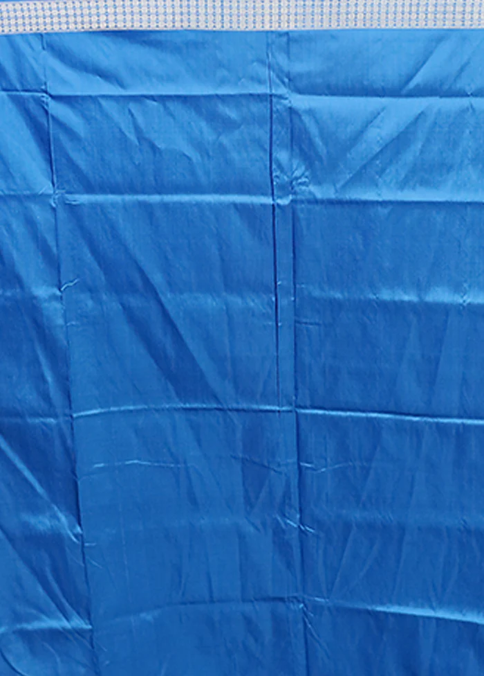 Blue Handloom Bomkai Pure Silk Saree With Blouse Piece - Image 5
