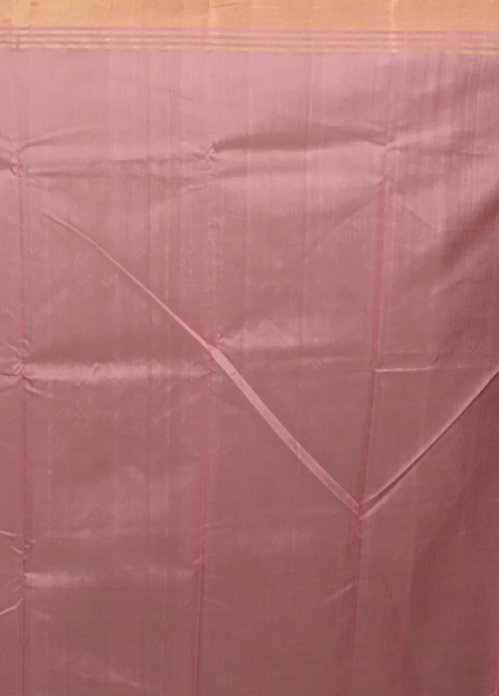 Pink Handloom Chanderi Pure Cotton Saree With Blouse Piece - Image 5