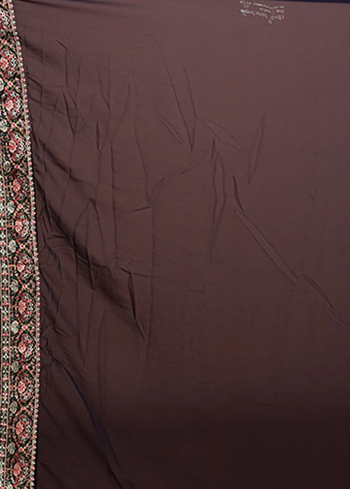Blue Handloom Chiffon Pure Silk Saree With Blouse Piece - Image 5