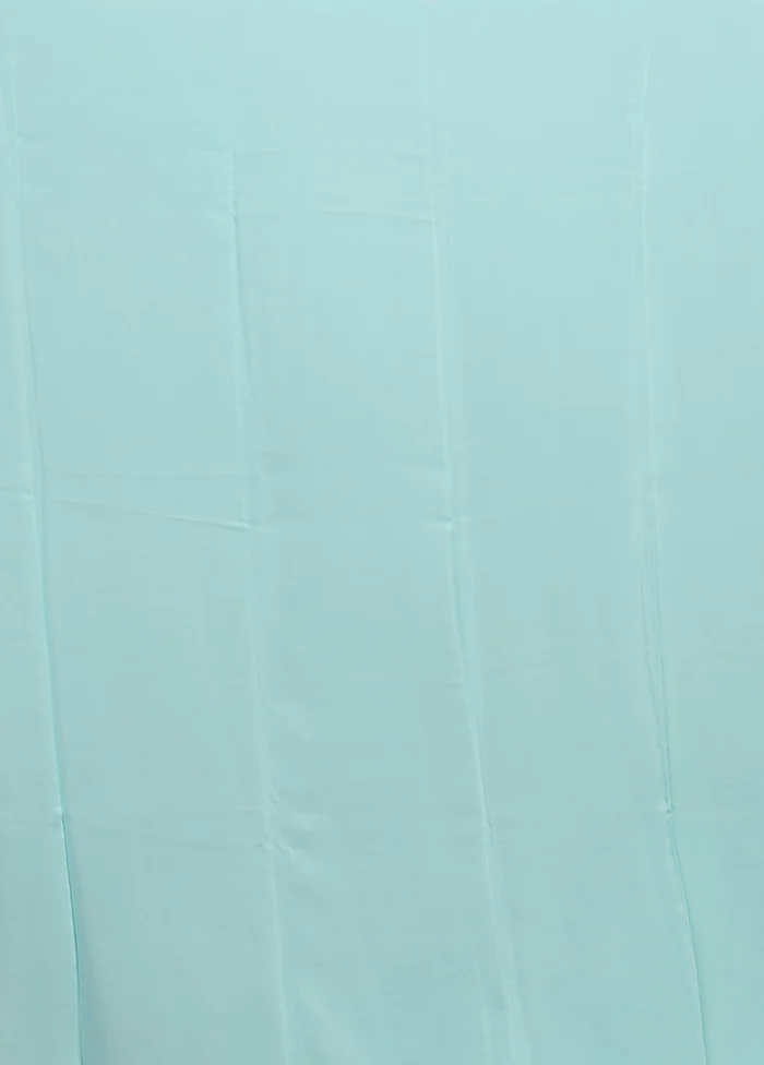 Blue Handloom Chiffon Pure Silk Saree With Blouse Piece - Image 5