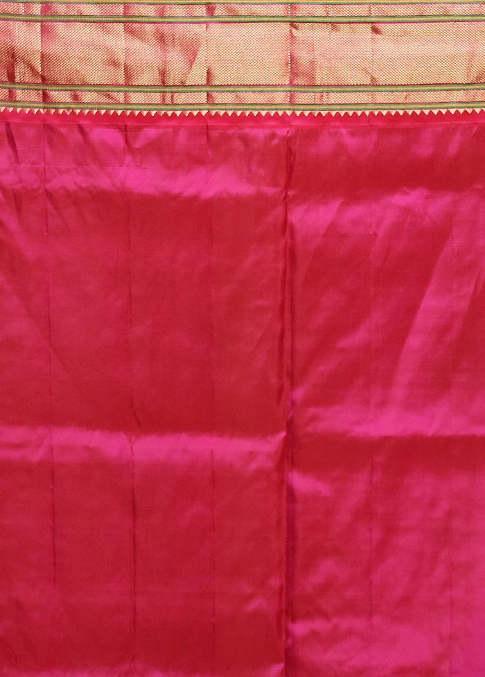 Blue Handloom Kanchipuram Pure Silk Saree With Blouse Piece - Image 5