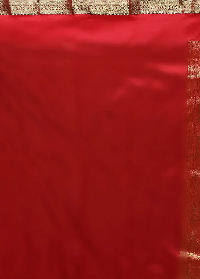 Blue Handloom Kanchipuram Pure Silk Saree With Blouse Piece - Image 5