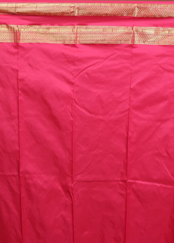 Blue Handloom Kanjivaram Pure Silk Saree With Blouse Piece - Image 5