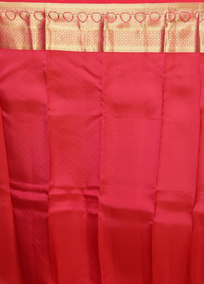 Blue Handloom Kanjivaram Pure Silk Saree With Blouse Piece - Image 5