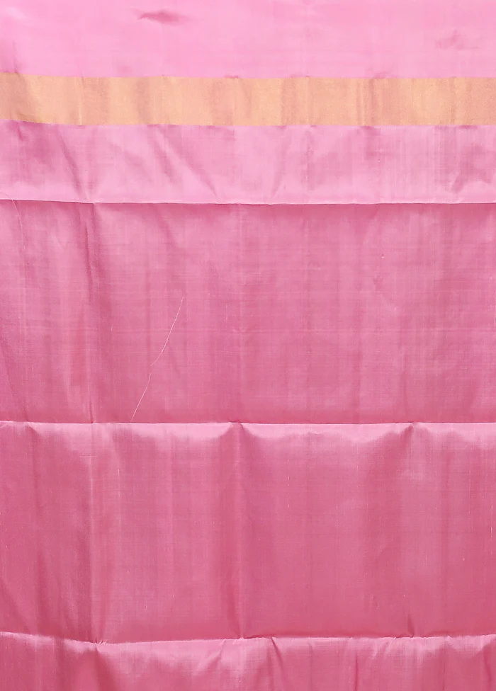 Blue Handloom Kanjivaram Pure Silk Saree With Blouse Piece - Image 5