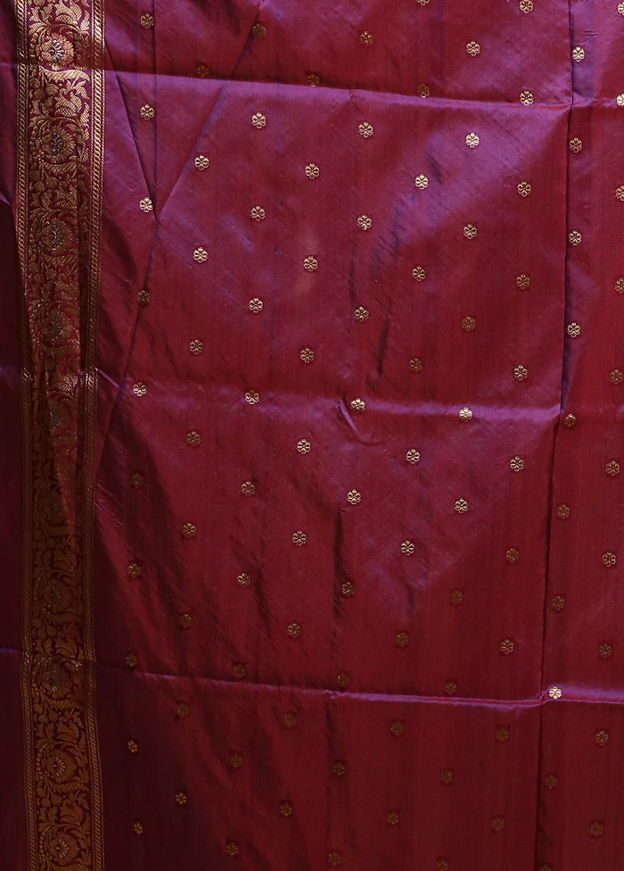 Blue Handloom Katan Pure Silk Saree With Blouse Piece - Image 5