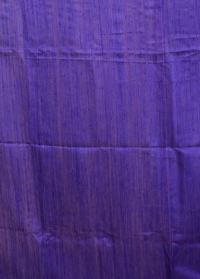 Purple Handloom Matka Pure Silk Saree With Blouse Piece - Image 5