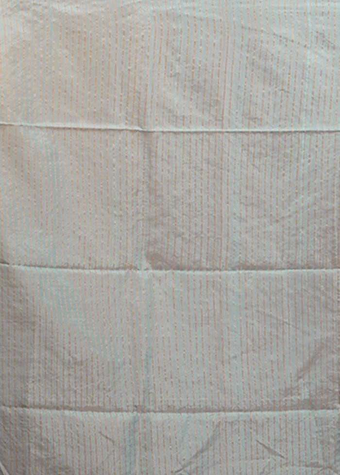 Blue Handloom Matka Pure Silk Saree With Blouse Piece - Image 5