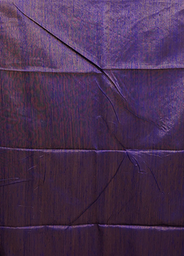 Blue Handloom Matka Pure Silk Saree With Blouse Piece - Image 5