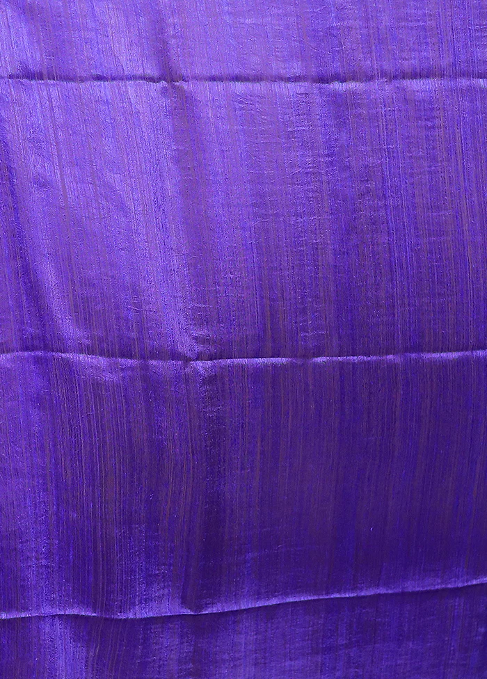 Blue Handloom Matka Pure Silk Saree With Blouse Piece - Image 5